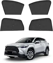 KASUART Car Side Sunshades for Toy-OTA Corolla Cross 2022-2024 Magnetic Double Layer Breathable Mesh Zipper Design Car Privacy Curtains Heat Insulation Blackout Baby Protection 4Pcs (Corolla Cross)