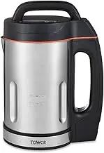 Tower T12031 Soup & Smoothie Maker with Intelligent Control System and Stainless Steel Jug and Blade, 1000W, 1.6 Litre, Stainless Steel