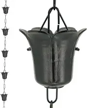 DFTDFYXYDecorative Rain Chain 3.2-26.2FT Rain Chain Aluminum Rain Chain Outdoor rain Chains Metal for Window Garden Decorations with Gutter Adapter for Gutters Rotating Rain Catcher Chain,2m(6.5ft)