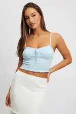 Blue Singlet Top Textured - Size 12M, Women's Singlet