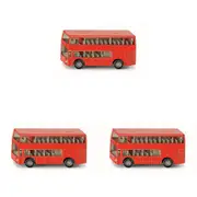 3x Siku Double Decker Bus Diecast Metal Vehicle Red 75mm Kids/Child Play Toy 3y+