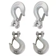 4 PC Mil-Spec 1/4" Clevis Slip Hook 1000 Lb WLL T316 Stainless Steel,Drop Forged