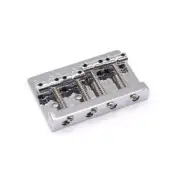KD By AxLabs Vintage-Style Bass Bridge - 5-Screw, 4-String - Chrome