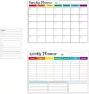 Magnetic Calendar for Fridge | Set of 3 White Magnetic Calendars for Fridge