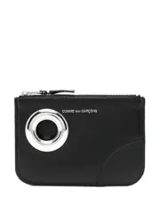 [COMME des GARCONS WALLET] Silver Eyelet Zip Pouch Small