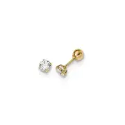 Finest Gold 4 mm 14K Yellow Gold Madi K Polished Reversible Ball Cubic Zirconia