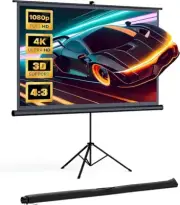 NovaScreen Spectrum Projector Screen with Portable Stand, 60 Inch. Active 3D 108