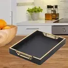 Ottoman Serving Tray with Handles Desktop Organizer for Bathroom Decorative