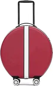 [KYUSAR] Carry On Luggages Suitcase 18in Round Suitcases with Wheels Portable Lugage Suitcase Checked Carry On Luggage Luggage Suitcases (Color : Red, Size : 18in)