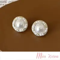 在飛比找momo購物網優惠-【MISS KOREA】韓國設計高級感溫柔氣質珍珠圈圈夾式耳