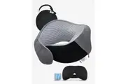 Advwin Travel Pillow Memory Foam Neck Pillow 360-Degree Support Dark Gray