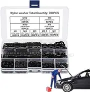 Nylon Washers for Screws | Round Black Washers Assortment with Storage Box | Nylon Gaskets for Automobiles, Kitchen Appliances, Electronic Devices