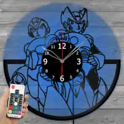 LED Vinyl Clock Mega Man X Light Vinyl Record Wall Clock Decor Handmade 6504