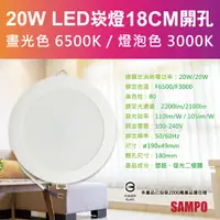 在飛比找PChome24h購物優惠-【SAMPO聲寶】LX-PD2018 LED 20W崁燈30