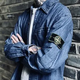 石頭島 stone island 外套 Stone Island 男生外套 牛仔外套 新款石頭Stone內口袋水洗牛仔襯