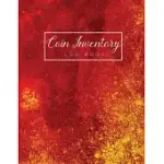 COIN INVENTORY LOG BOOK: BEAUTIFUL WATERCOLOR RED COVER - COIN COLLECTORS BOOK JOURNAL - DIARY FOR COINS NOTEBOOK AND SUPPLIES COLLECTION - GIF