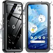 SPIDERCASE for Google Pixel 8a Case Waterproof,[12FT Military Drop Proof] [IP68 Waterproof] [360°Full Body Protection] Heavy Duty Protective Cover for Pixel 8A 6.1”-Black