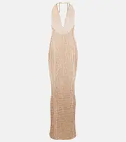 [Tom Ford] Tom Ford Halterneck chainmail gown UK 16 gold
