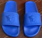 VERSACE Medusa Authentic Designer Rubber Slip-On Pool Slide Blu EU 42 US 9 NWOT!