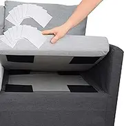 Aobrill Non Slip Couch Cushion Pad, 6x6 Inch Hook Loop with Strong Adhesive to Keep Couch Cushion from Sliding (16PCS, Black)