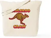 CafePress Kangaroo Crazy Tote Bag Natural Canvas Tote Bag, Reusable Shopping Bag