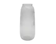 bulk 6 Clear Rippled Glass Vase Cone With Lip 7x30cm