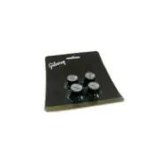 Gibson Knobs Black Bell Silver Insert Top Hat Set Les Paul Guitar SG ES Genuine