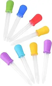 Gatuida Silicone Dropper Mold Set 8 Pcs Eye Droppers Graduations for Medicine Feeding Liquid Measurement Random