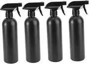 FONDOTIN 4Pcs Plastic Spray Bottles Portable Storage Container for and Car Cleaning Versatile Refillable Plastic Bottle with Random Pump Head Style Black