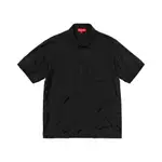 SUPREME JACQUARD LOGO SILK POLO 衫 BLACK 黑 Ｍ 絲綢 滿版