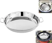 Stainless Steel Drip Pan, Perfect for Big Green Egg, Kamado Joe Classic Joe, Acorn & Weber Grills & Smokers, Baking Tray, Salad Plates, 13" Diameter Round, Reusable and Easy to Clean
