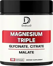 Triple Magnesium Complex 500mg - 150 Capsules - 100mg Elemental Magnesium Compound Supplement with Magnesium Glycinate, Citrate & Malate
