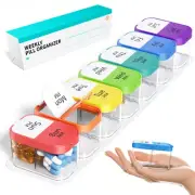 Extra Large Weekly Pill Organizer 2 Times A Day, XL Pill Box 7 Day Am Pm, Jum...