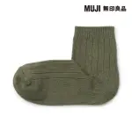 【MUJI 無印良品】女棉混足口柔軟舒適寬螺紋直角短襪(共9色)