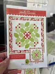 HOLLY BERRIES Quilt Pattern by Fig Tree & Co, Pattern only 23"X23"