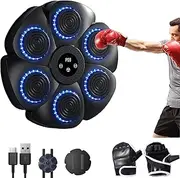 Puncheffy Music Boxing Machine, Music Boxing Machine for Adults, Wall Mounted Musical Punching Pad with Boxing Gloves