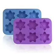 Silicone Snowflake Molds, 2 Pack Cake Pans Cookie Trays Handmade Soap Making Mo