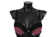 Roberto Cavalli Elegant Black Lace Push-Up Bra