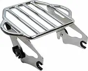 NOVALLA Detachable Stealth Luggage Rack Compatible for Harley Touring Street Glide Road King Electra Glide 2009-later (King Size-Chrome)