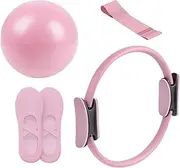Pilates Ring Set, Toning Pilates Ring, Pilates Ball, Resistance Bands, Home and Travel Pilates Equipment Kit, Portable Fitness Equipment Exercise Workout Tool for Toning, Strength & Flexibility