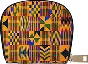 [EdWal] African Weaving Print Card Holder Unisex Credit Card Case for Men and Women Leather Card Holder, Slim Business Card, White, One Size