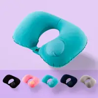 在飛比找momo購物網優惠-按壓式充氣枕頭 U型枕頭(自動充氣枕頭)