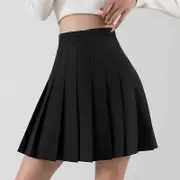 Grey Mini Pleated Skirts Women Summer High Waist A-line Short Skirt College Style Korean Style Black Wihte M