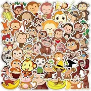 Cartoon Monkey Stickers for Water Bottle, 50PCS Cute Animal Monkey Stickers Decal for Laptops Computers Phone Guitar Camera Suitable for Teens Kids Girls - Animal 50 pcs