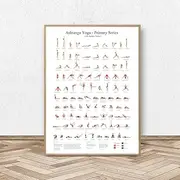 Wall Art , Ashtanga Primary Series Yoga Poster Canvas Art Prints Yoga Room Wall Art Decor Girls Fitness Gifts Gym Art Painting Decoration Posters For Sports Posters For Classroom - 50X70Cm