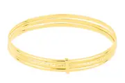 9ct Yellow Gold Silver Filled 65mm Triple Golf Bangle