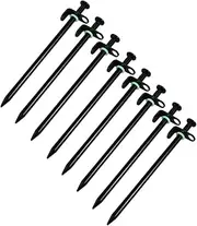 TOYANDONA 16pcs Heavy Duty Tent Pegs Forged Iron Stakes for Secure Camping with Glow The Essential Tool for Tent Anchoring and Outdoor Stability