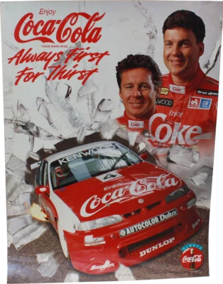 Coca-Cola Wayne Gardner & Neil Crompton Poster Holden VR Commodore Coke