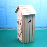 Dollhouse Miniatures Furniture 1:12 Scale Wooden Small Toilet House Nursery Wood