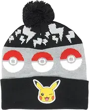 [Bioworld] Pokemon Pikachu Pokeball Beanie Cap Hat One Size Licensed New Black, Black, One Size